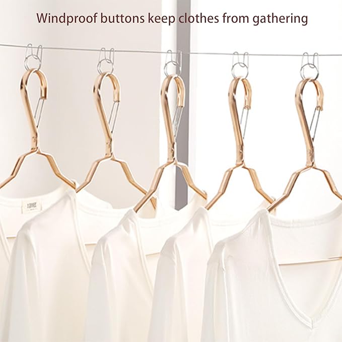 Retractable Clothesline Indoor Clothes Line for Hanging Dry and Wet Clothes on Heavy Duty Outdoor Clothing Lines 16.7 ft (White)