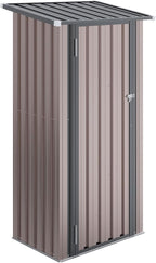 Aoxun 30"x21" Outdoor Metal Storage Shed, Vertical Cabinet with Lockable Door & Sloping Roof, Outdoor Storage Cabinet for Garden, Patio and Lawn(Brown)