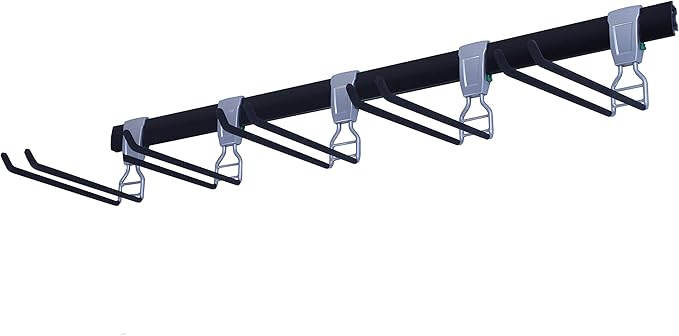SafeRacks Wall Mounted Ski/Snowboard Rack - Includes 5 Storage Hooks