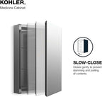 Kohler 56150-NA Embark Premium XL Mirrored Medicine Cabinet, Deep Rectangular Storage with Adjustable Shelves and Mirrored Door, 20 in. W x 31 in. H
