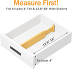 Bamboo Drawer Dividers 4" High, 12.8-18" Adjustable Drawer Organizers for Clothes,Expandable Dresser Separators in Bedroom/Kitchen/Bathroom/Office Organization and Storage,4 Pack
