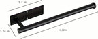 Paper Towel Holder Under Cabinet No Drilling, Self Adhesive Paper Towel Holder Wall Mount for Kitchen Rack,Under Cabinet Paper Towel Holder, RV, 304 Stainless Steel（Black）