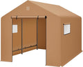Best Choice Products 10x8ft Outdoor Storage Shed, Carport, Canopy Shelter, Dual Doors & Windows, Metal Frame, Weather-Resistant, Perfect for Storing Motorcycle, Bike, Garden Tools – Tan