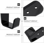 DOITOOL 2 Sets Hockey Stick Display Holder Horizontal Golf Club Display Rack Wall Mount Ski Poles Stands Hanger for Home Office Wall Black