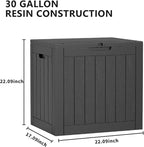 30 Gallon Resin Deck Box Outdoor Storage Box for Patio Furniture,Outdoor Cushions,Garden Tools and Pool Supplies,Waterproof,Lockable(Black,30Gallon)
