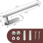 DEKAVA Paper Towel Holder Under Cabinet for Kitchen, Adhesive Paper Towel Holder Wall Mount, SUS304 Stainless Steel 13 inch(1,Silver)