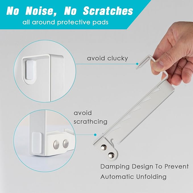 2 Pack Clothes Drying Rack, All Metal Over The Door Hooks, Thickness Adjustable, Collapsible, Space-Saving Hangers Organizer, Fit 1/2/5'' Doors (White)