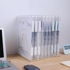 6 Pack A4 File Portable Project Case, Plastic Storage Box for 8.5" x 11" Letter Paper, Documents Magazines Holder Scrapbook Paper Storage Boxes (blue)