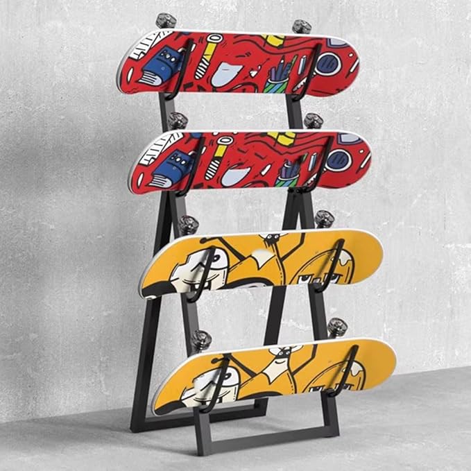 Metal Ski and Snowboard Storage Rack - Floor Display Stand for Garage/Shop, Holds Skis & Boards, 30x72cm, Black, Durable Organizer for Outdoor Gear