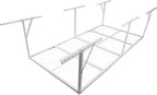 4 X 8 FT Garage Ceiling Storage Racks, Heavy Duty Overhead Garage Storages Rack with Adjustable Hight, Metal Hanging Garages Storage Rack with Support Rod, 22''- 40" Adjustable, 600 LBS (White, 4x8FT)