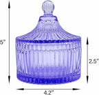 Colorful Glass Jar With Lid,Powder Puff Container,Jewelry Box,Candy Cookie Jars,Decorative Jar(Purple)