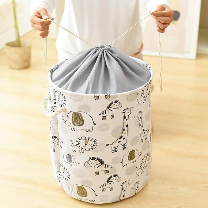 INough Baby Hamper Kids Laundry Basket Nursery Hamper Stuff animal Organizer,Toy Baskets Corner Stuffed Animal Storage Basket Kids Storage Basket Safari Nursery Decor Clothes Hamper for Boys, Giraffe