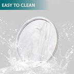 Silicone Bathroom Tray Round Vanity Tray Decorative Soap Holder Kitchen Countertop Organizer Coffee Table Decor for Candle, Perfume, Plant, 9 Inch, Marble Grey