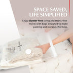 GENIE SPACE Premium Vacuum Storage Bags for Clothes, Bedding and Travel, Variety 6-Pack (2 XL + 2 L + 2 M), Airtight, Odor-Proof and Reusable Space Saver Bags with Double Zipper Seal and Hand Pump