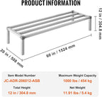 VEVOR Aluminum Dunnage Rack, 60” x 20” Commercial Food Floor Rack, 12” Off the Floor, 1000 lbs Capacity All-Welded Aluminum Storage Rack, for Storage in Restaurants, Kitchens, Garages and Vehicles