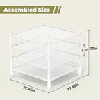 Sweater Drying Rack, 4-Layer Stackable Flat Clothes Drying Rack, Laundry Drying Rack, Mesh Air Dryer, Portable Dry Rack for Indoor & Outdoor