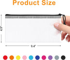 20Pack Mesh Zipper Pouch Bags, Waterproof 9.4x4.9 Inch Pencil Pouches Bulk for Storage, Teacher School, Toys, Puzzle, Office, 10 Colors