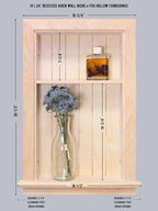 Fox Hollow Furnishings 14x24 Recessed Aiden Wall Niche - Wall Shelf for Storage and Home Decor, 1 Shelf (Unfinished W/Beadboard Back)