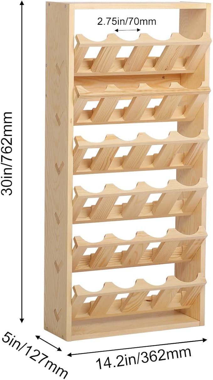 Nisorpa 24 Can Spray Paint or Lube Can Holder Aerosol Can Rack 6-Tier Wooden Spray Paint Can Storage Rack Wall Mount Aerosol Spray Can Organizer for Garage and Craft Workroom- 14.2" L x 5" W x 30" H