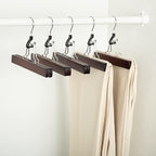 Amazon Basics Wooden Pants Hangers - Cherry, (Pack of 60)