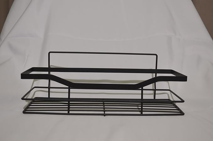 No-Drill Black Stainless Steel Bathroom Shelf – Waterproof, Rustproof, Adhesive Wall-Mounted Organizer