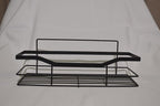 No-Drill Black Stainless Steel Bathroom Shelf – Waterproof, Rustproof, Adhesive Wall-Mounted Organizer