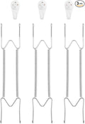 Bilillo 3 Pack Plate Hangers for The Wall, Suitable for 12-16 inch Art Plate, Stainless Steel Invisible Heavy Duty Wire Plate Holder with Wall Hooks, Plate Hangers for Displaying Plates, Silver