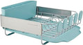 KitchenAid Compact Space Saving Rust Resistant Dish Rack with Removable Flatware Caddy and Angled Self Draining Drainboard, 12.63 x 15.87 x 5.54 Inch, Mineral Water