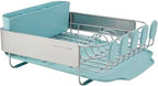 KitchenAid Compact Space Saving Rust Resistant Dish Rack with Removable Flatware Caddy and Angled Self Draining Drainboard, 12.63 x 15.87 x 5.54 Inch, Mineral Water