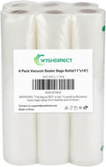 Vacuum Sealer Machine Bags Rolls (6 Rolls), 11 Inch X 16 Feet Fit Inside Machine Heavy Duty Embossed Food Storage Saver Bags Rolls Compatible with Sous Vide and FoodSaver (Total 100 Feet)