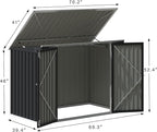 Devoko Outdoor Storage Shed 5.8 x 3.3 FT Metal Trash Shed Waterproof Outside Storage with Lid Chain Hydraulic Gas Rod for Trash Can Weeding Tools