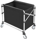 Commercial Laundry Cart with Wheels | Large Laundry Basket with Wheels | Foldable Laundry Hamper | Laundry Sorter for Clothes Storage | Ox Cloth | 440 lbs Load | 34.25x20.47x30.7in (Black)