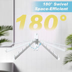 Alise Wall Mounted Drying Rack,Swivel Clothes Drying Rack Stainless Steel,Space Saving Clothes Hanger Rack,Heavty Duty Clothes Wall Drying Rack for Laundry Closet Bedroom/Bathroom,White