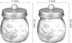 SheeChung 2 Pack Qtip Holder for Bathroom, Cotton Swab Holders, Cute Mason Jars Decor, Bathroom Decor and Accessories for Cotton Round Pads, Balls, Floss Pick - Frosted Silver