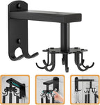 Rotatable 8-Claw Kitchen Utensil Hooks Black Space Aluminum Alloy 360-degree Swivel Wall-Mounted Sundries Organizer for Measuring Cups and Spoons