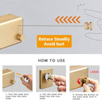 BESy Retractable Clothesline ABS case+Aluminum Dryer with Adjustable Stainless Steel Double Rope String Hotel Style Heavy Duty,Wall Mounted Method, 13.8 Feets,Gold