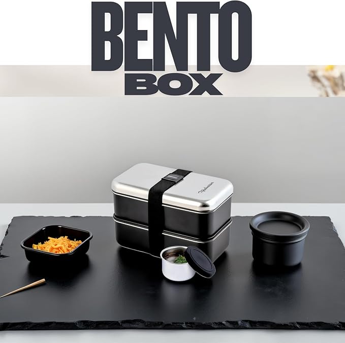 Leak Proof Stainless Steel Bento Box, Stainless Steel Lunch Box For Adults, Metal Bento Box, Japanese Lunch Container, Large With Compartment, Korean Bentobox, Non Toxic, Microwave Safe