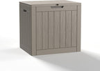 32 Gallon Outdoor Storage Box - Deck Box Container for Patio, Pool, and Garden-Waterproof and UV Resistant Resin,Lockable (Grey)