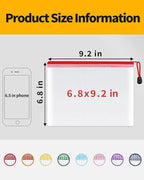 SUNEE Plastic Mesh Zipper Pouch 6.8x9.2 in (8 Colors, 24 Packs), Small Water-Resistant Zip Bag for School Office Supplies, Pencil Organizing Storage