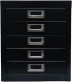 Office Storage Cabinet - File Cabinet Mini 5 Tier Metal File Organizer Document Organizer, for Home, Office, Desk (Black)