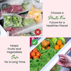 Eco-Friendly Organic Cotton Mesh Produce Bags [Pack of 6] | Reusable Mesh Produce Bags for Grocery Shopping, Fruit & Vegetable Storage | Washable Drawstring Vegetable Bags for Kitchen & Fridge