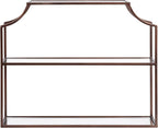 Kate and Laurel Ciel Modern Glam Wide Two-Tier Wall Shelf, 24 x 20, Bronze, Tiered Bathroom Shelves for Over the Toilet Storage or Bedroom Makeup Organizer