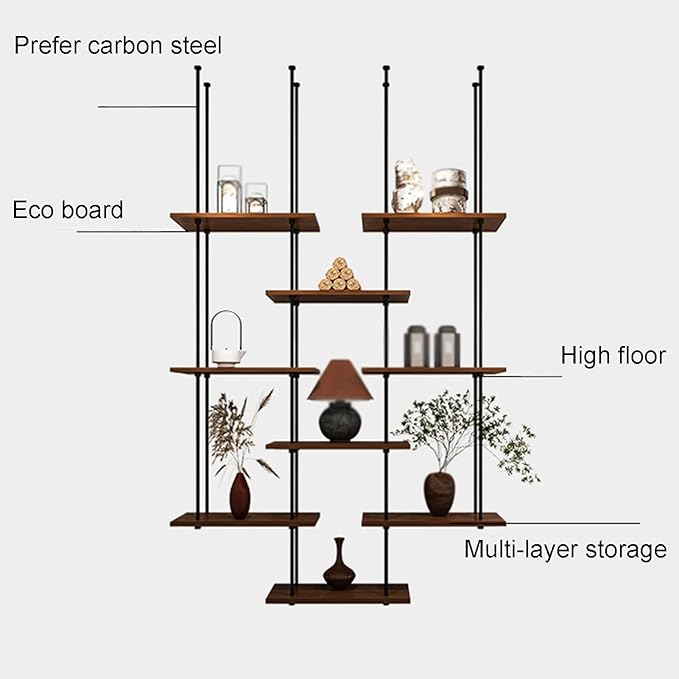 Ceiling Shelf, Ceiling Mount Storage Rack with Wooden Boards Hanging Storage Rack for Display Plants,Wine,Books, Quick Installation (Color : A, Size : 3 Layer)