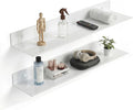Z metnal Wall Shelves, Floating Shelves, Metal Bathroom Shelf for Storage Organization, Aluminum, Wall Mounted, White, 20 inch, 2 Pack