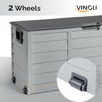 VINGLI 75 Gallon Outdoor Storage Box, Lockable Plastic Storage Containers with Lid, Patio Deck Box Furniture for Garden, Pool, Balcony, Yard (Black)