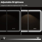 32 x 30 Inch LED Medicine Cabinet with Mirror, UL Certified Dimmable Lighted Bathroom Mirror Cabinet, Anti-Fog & Memory Function, 3 Color Modes, Recessed or Wall Mounted, Adjustable Shelf, Black