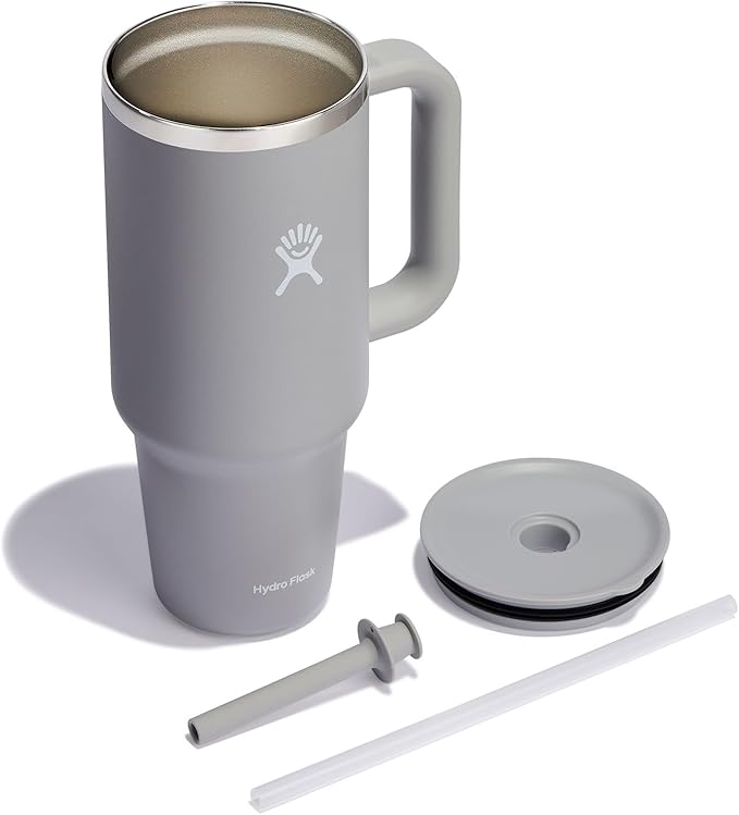 Hydro Flask 40 Oz Travel Tumbler with Handle, Lid and Straw - Insulated Stainless Steel in 40 Oz Birch
