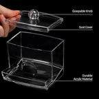 Tbestmax 10oz Qtip Holder Dispenser Big Clear Bathroom Organizer Accessories Decor for Storage-Qtips Cotton Ball Holder Apothecary Jars, Cotton Swabs, Floss Container