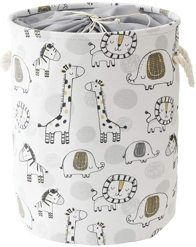 INough Baby Hamper Kids Laundry Basket Nursery Hamper Stuff animal Organizer,Toy Baskets Corner Stuffed Animal Storage Basket Kids Storage Basket Safari Nursery Decor Clothes Hamper for Boys, Giraffe