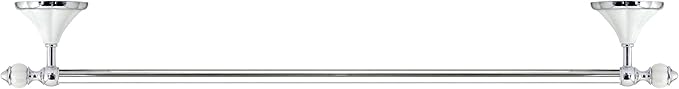 24" Towel Bar - White Porcelain & Chrome - Flora Series - 5 Year Warrantee